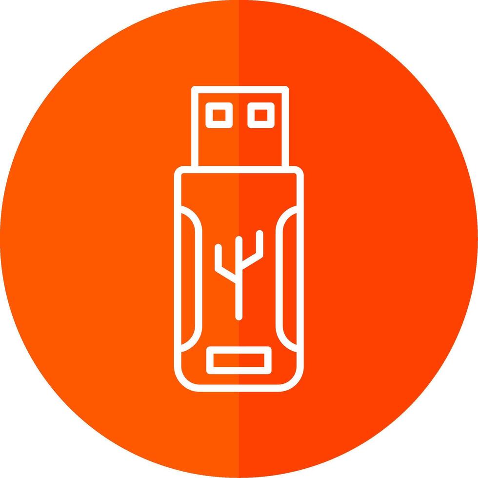 Flash Drive Line Yellow White Icon vector