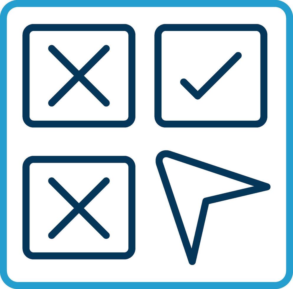 Selection Line Blue Two Color Icon vector