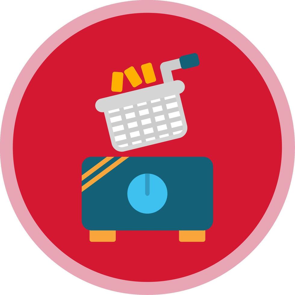 Electric Fryer Flat Multi Circle Icon vector