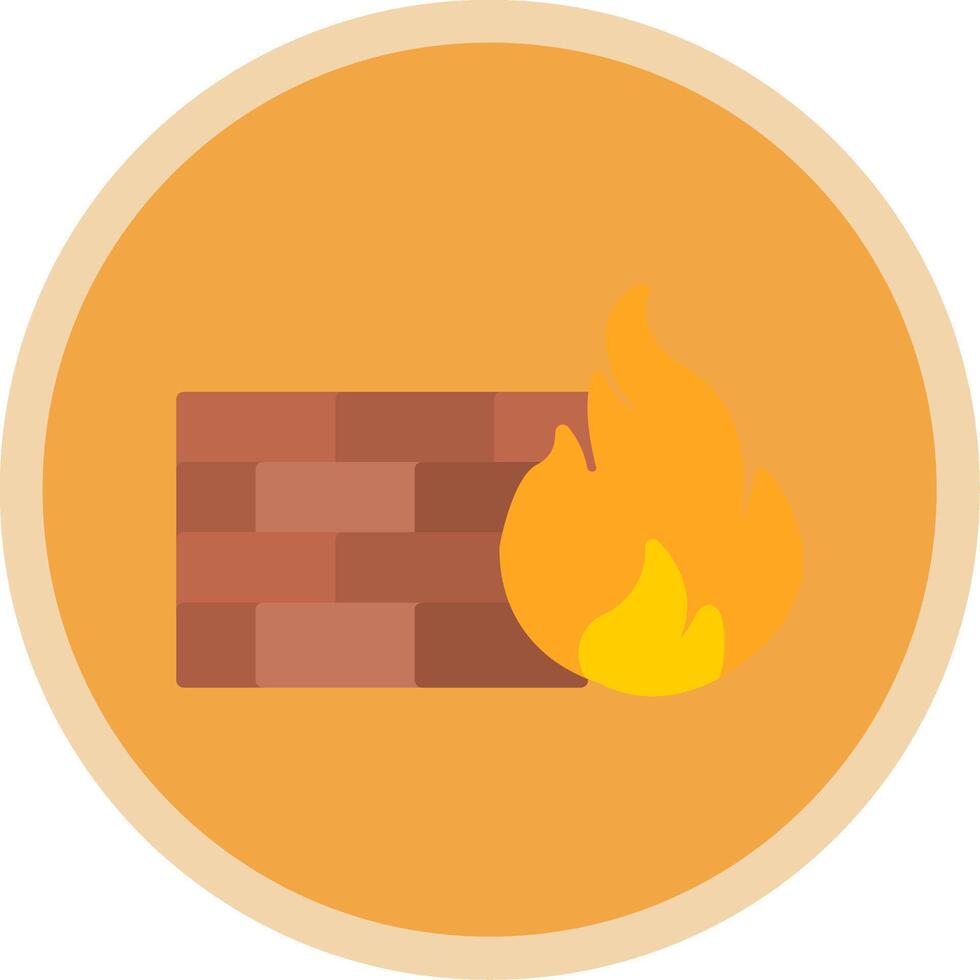 Firewall Flat Multi Circle Icon vector