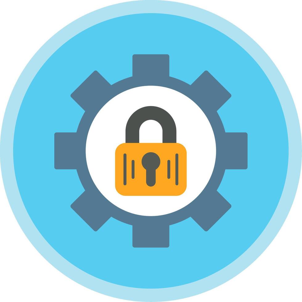 Gear Flat Multi Circle Icon vector