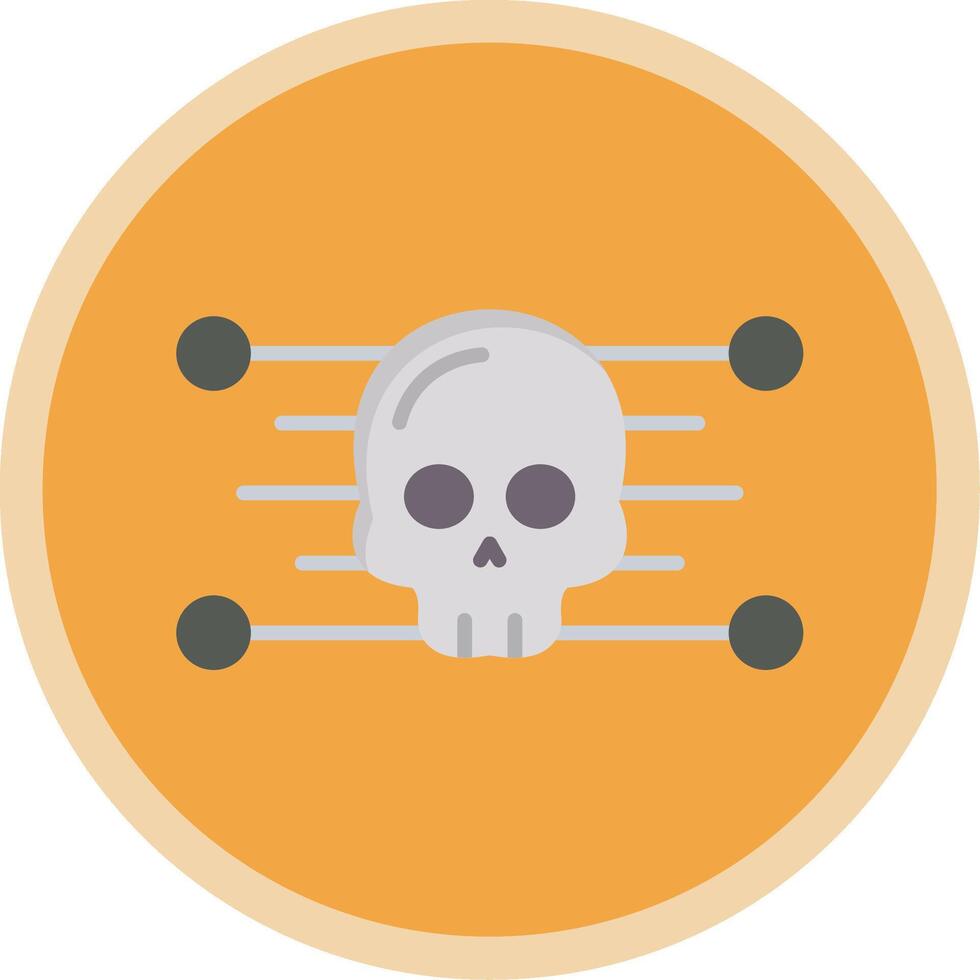 Skull Flat Multi Circle Icon vector