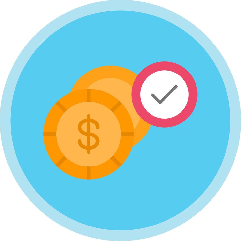 Dollar Flat Multi Circle Icon vector