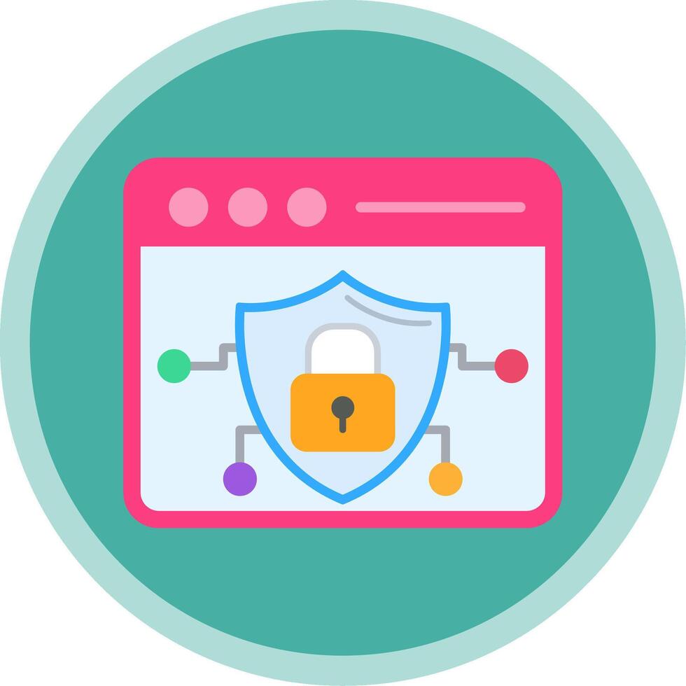 Browser Flat Multi Circle Icon vector