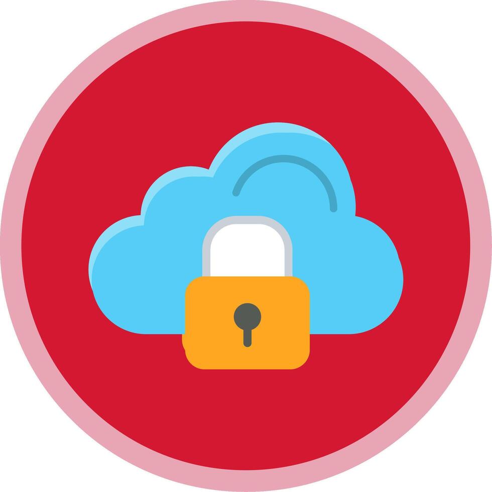 Cloud Flat Multi Circle Icon vector