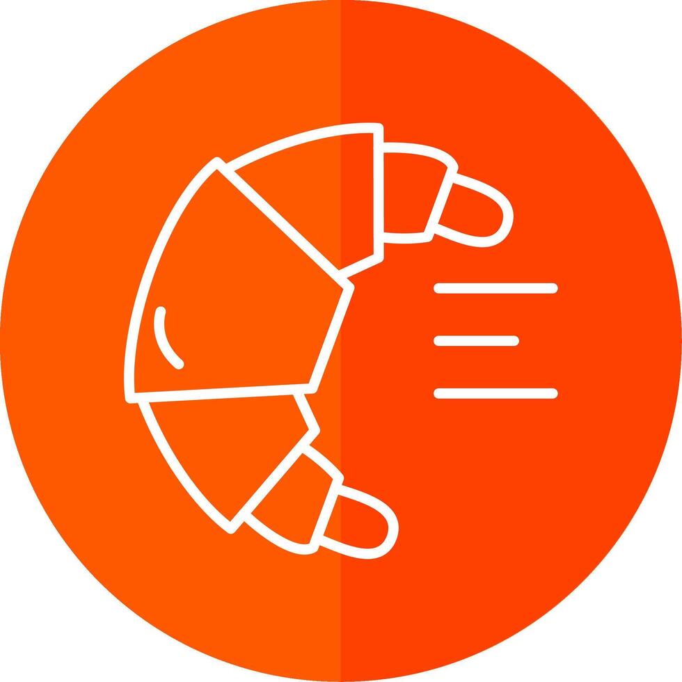 Croissant Line Yellow White Icon vector