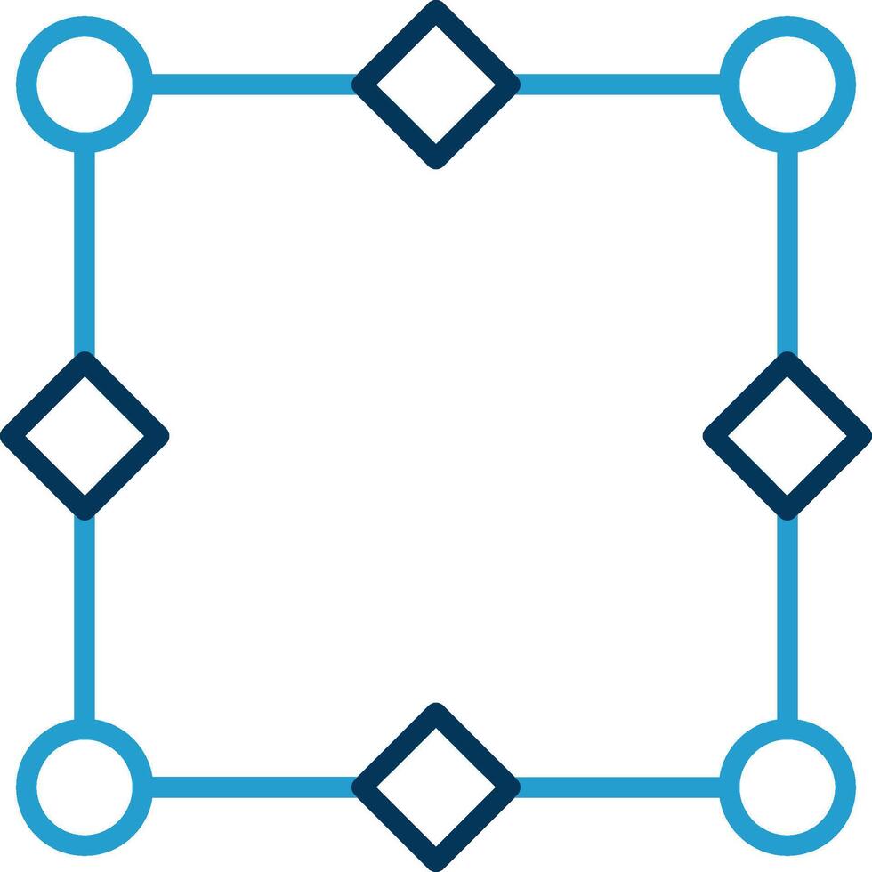 Nodes Line Blue Two Color Icon vector
