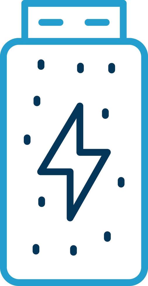 Battery Status Line Blue Two Color Icon vector
