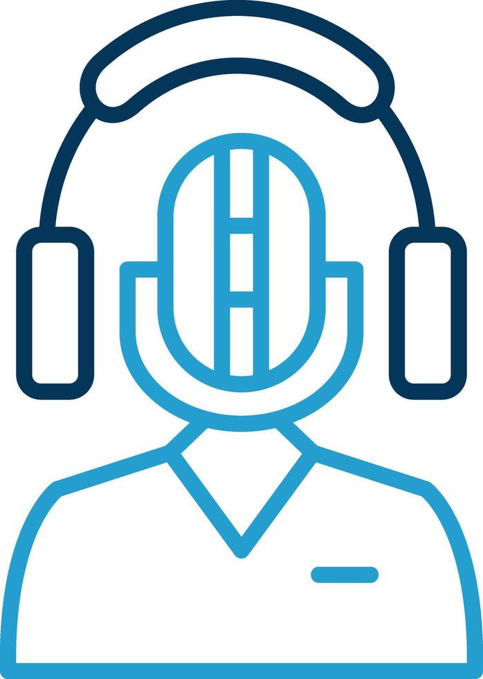 Recording Line Blue Two Color Icon vector