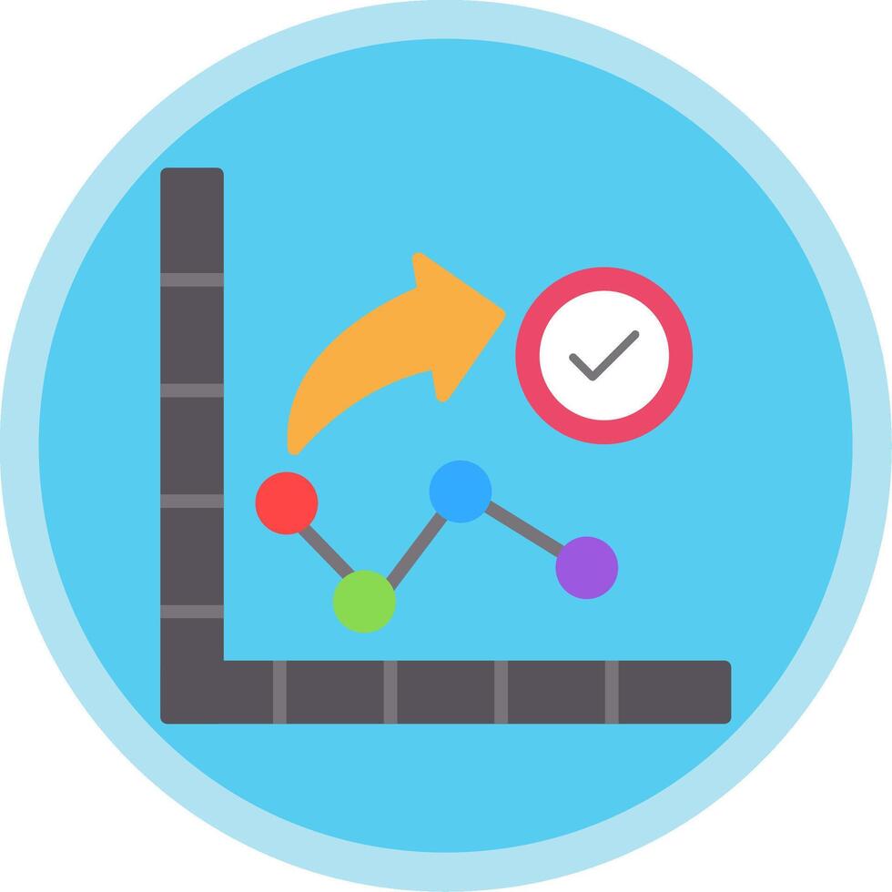 Chart Flat Multi Circle Icon vector