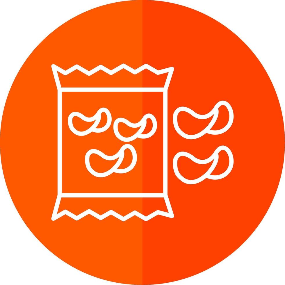 Chips Line Yellow White Icon vector