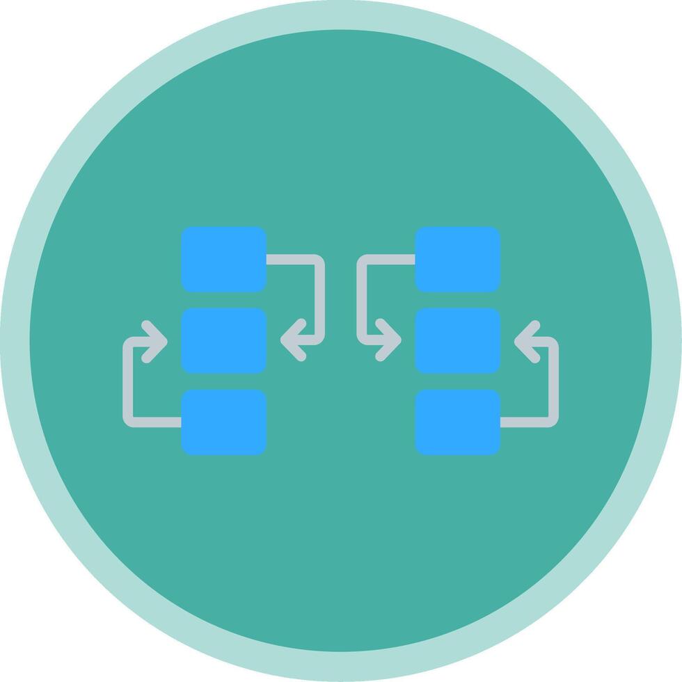 Flow Chart Flat Multi Circle Icon vector