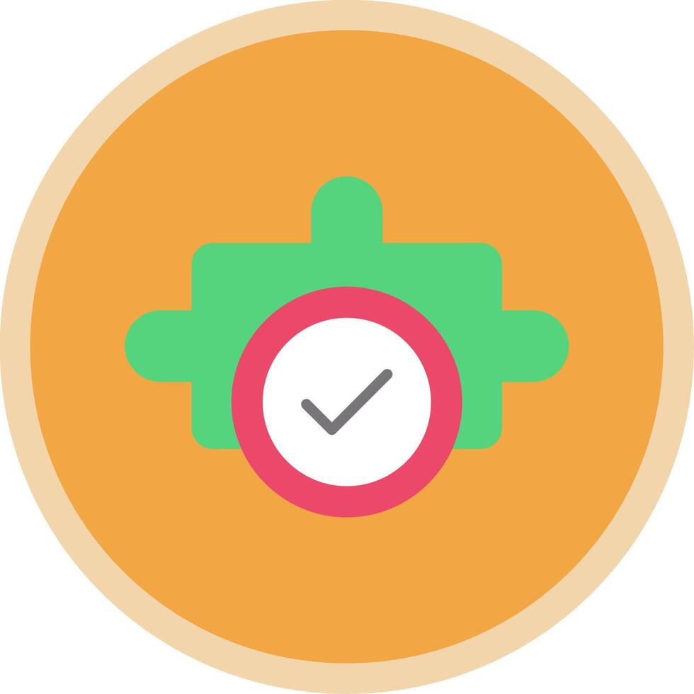 Jigsaw Flat Multi Circle Icon vector