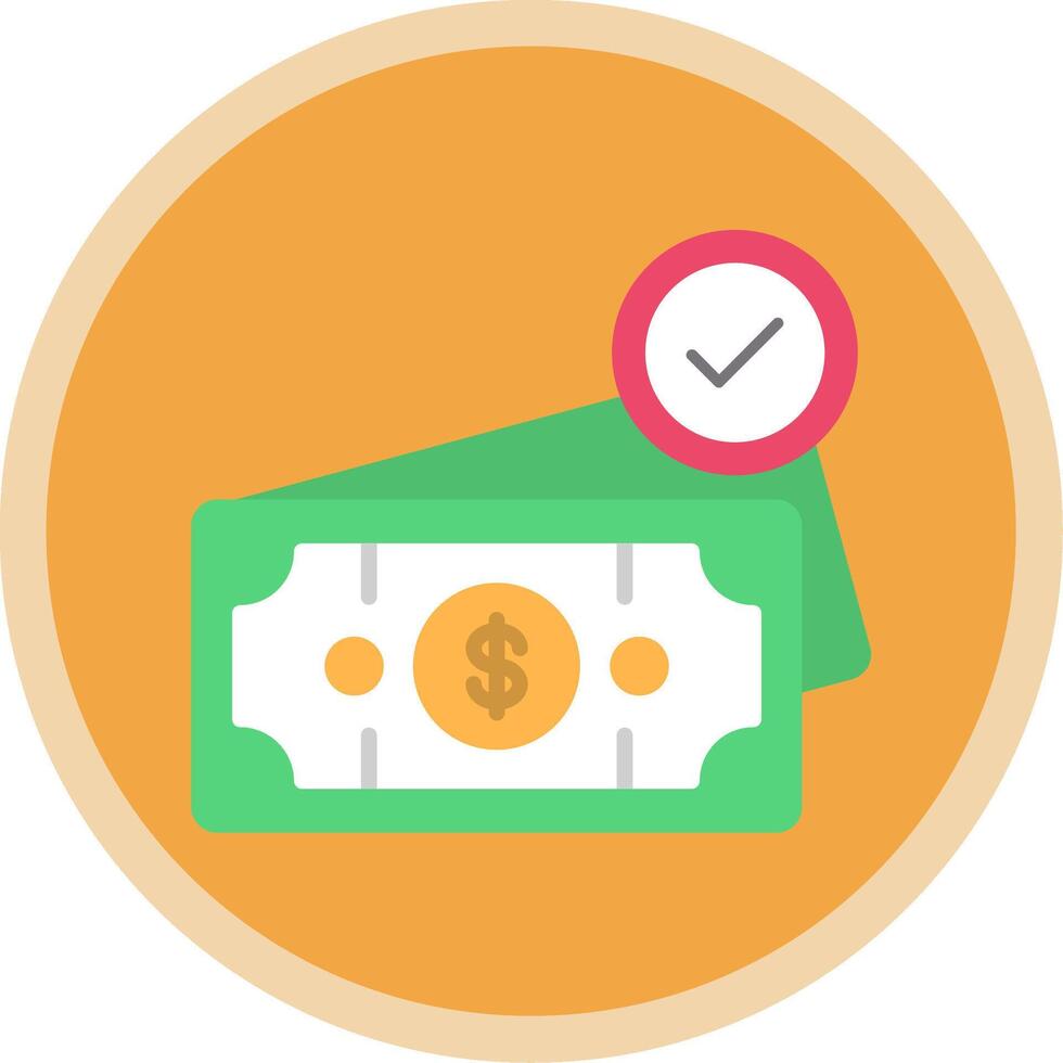 Cash Flat Multi Circle Icon vector