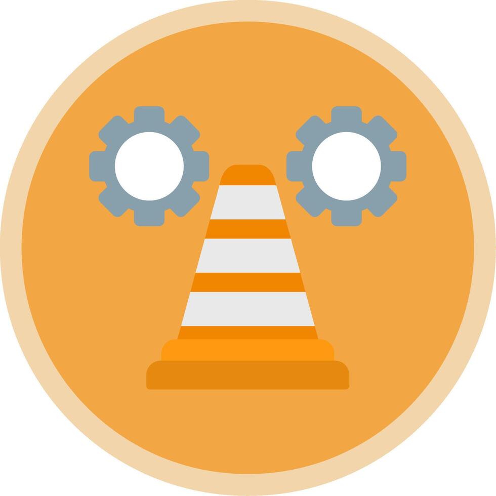 Traffic Cone Flat Multi Circle Icon vector