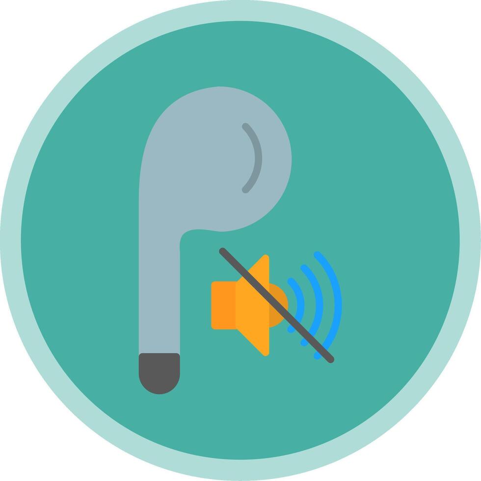 Earbud Flat Multi Circle Icon vector