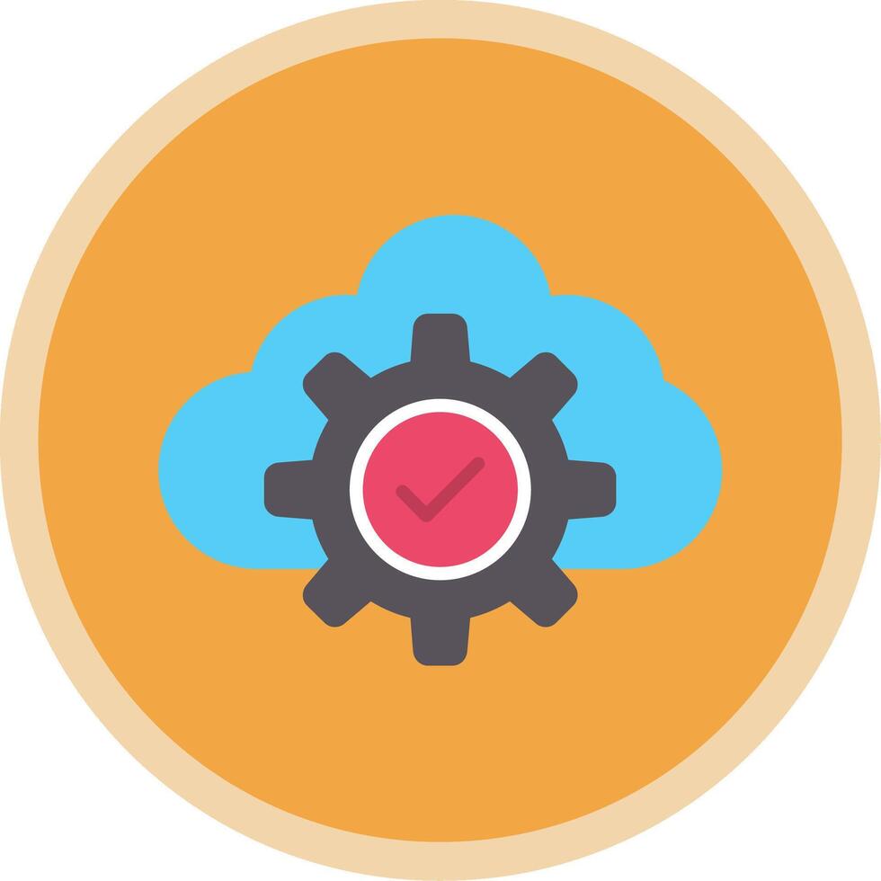 Cloud Flat Multi Circle Icon vector