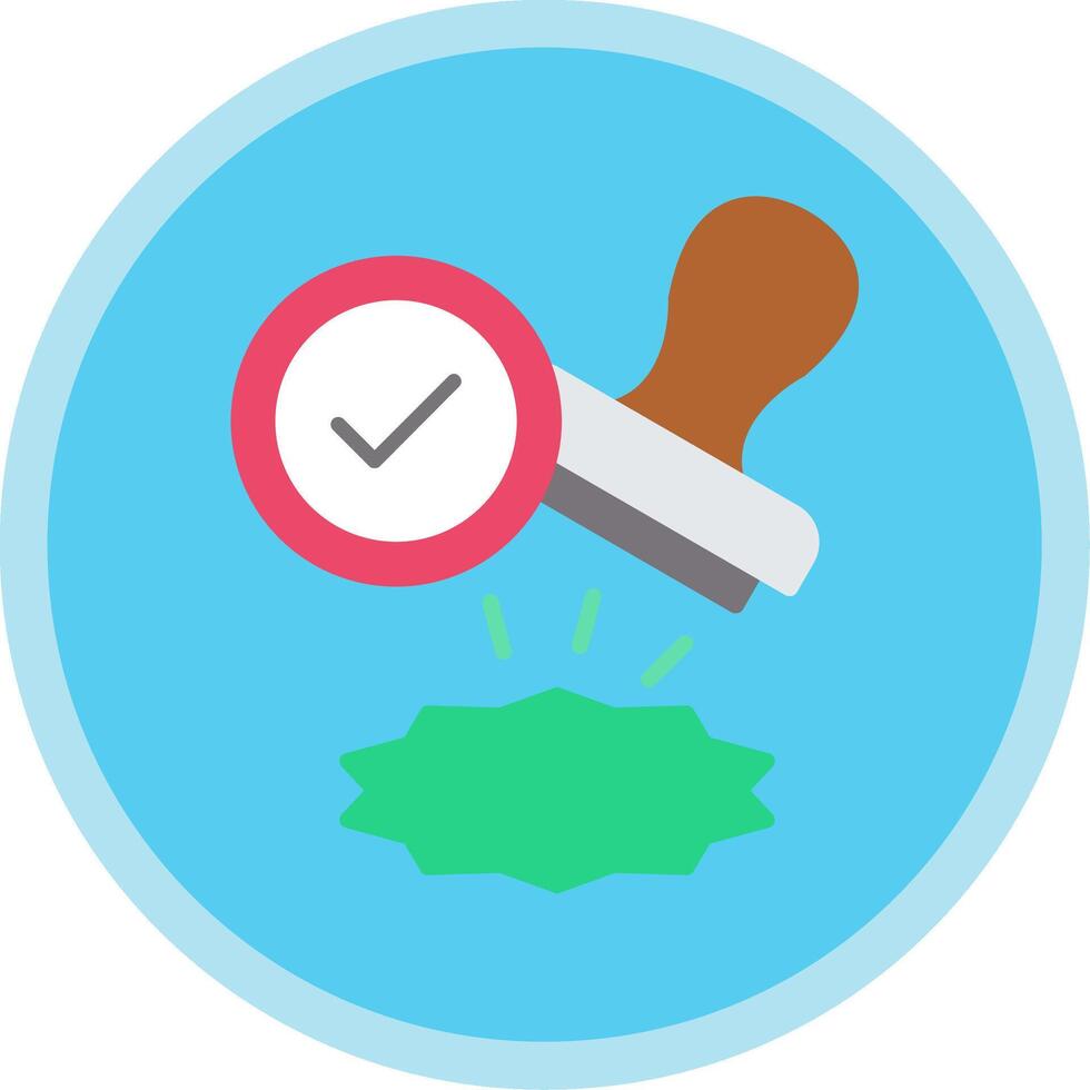 Stamp Flat Multi Circle Icon vector