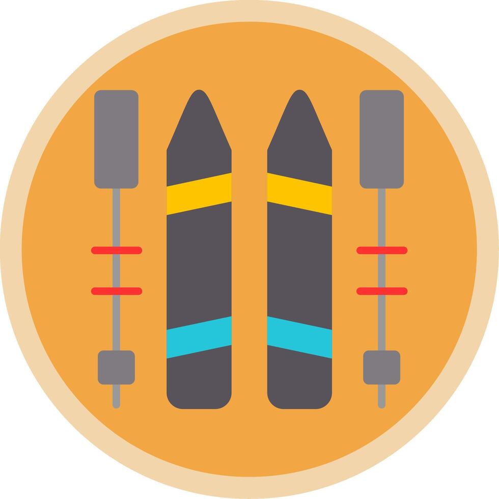 Skiing Flat Multi Circle Icon vector