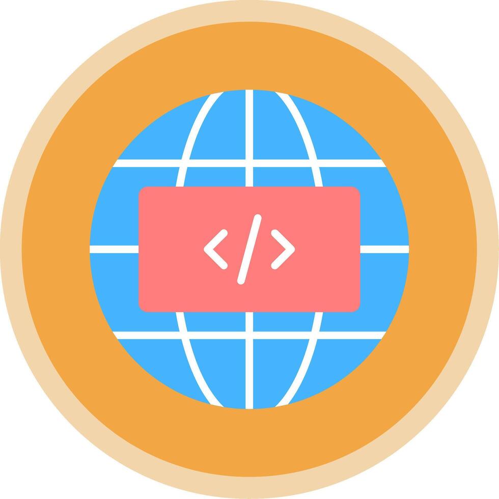 Earth Globe Flat Multi Circle Icon vector