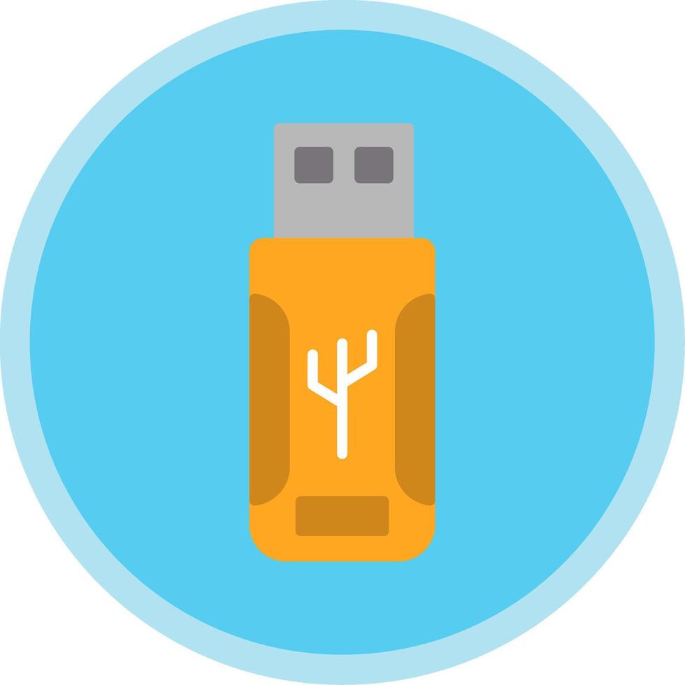 Flash Drive Flat Multi Circle Icon vector