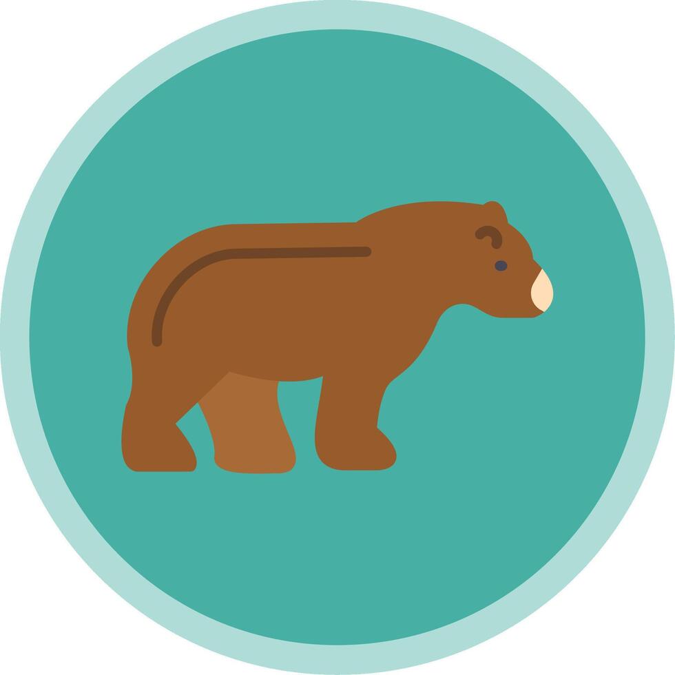 Bear Flat Multi Circle Icon vector