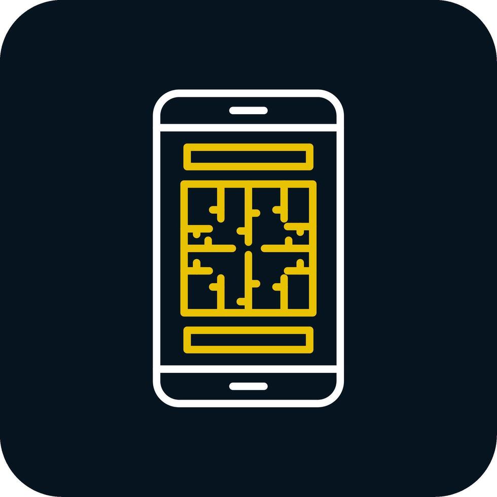 Maze Line Yellow White Icon vector