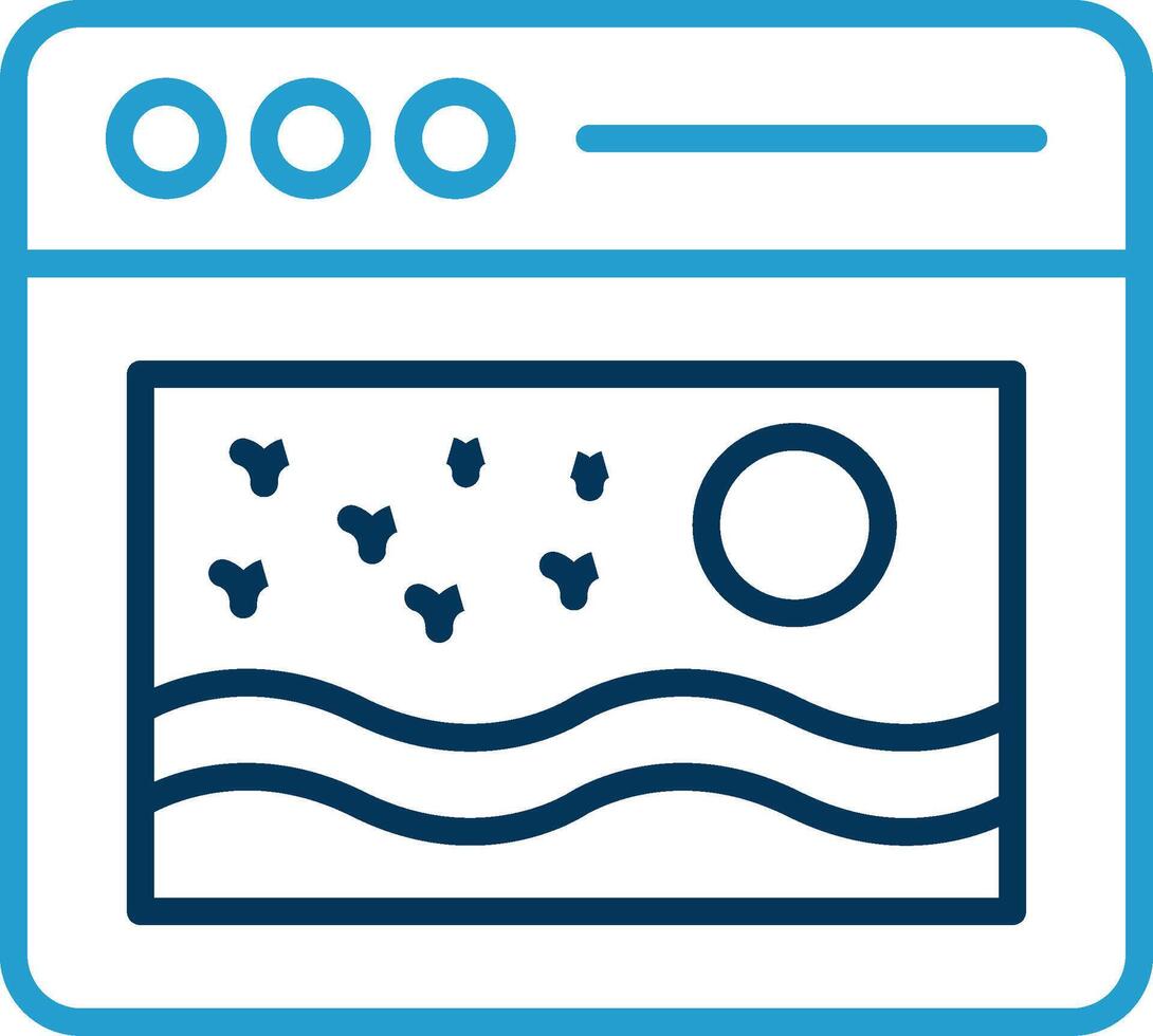 Browser Line Blue Two Color Icon vector