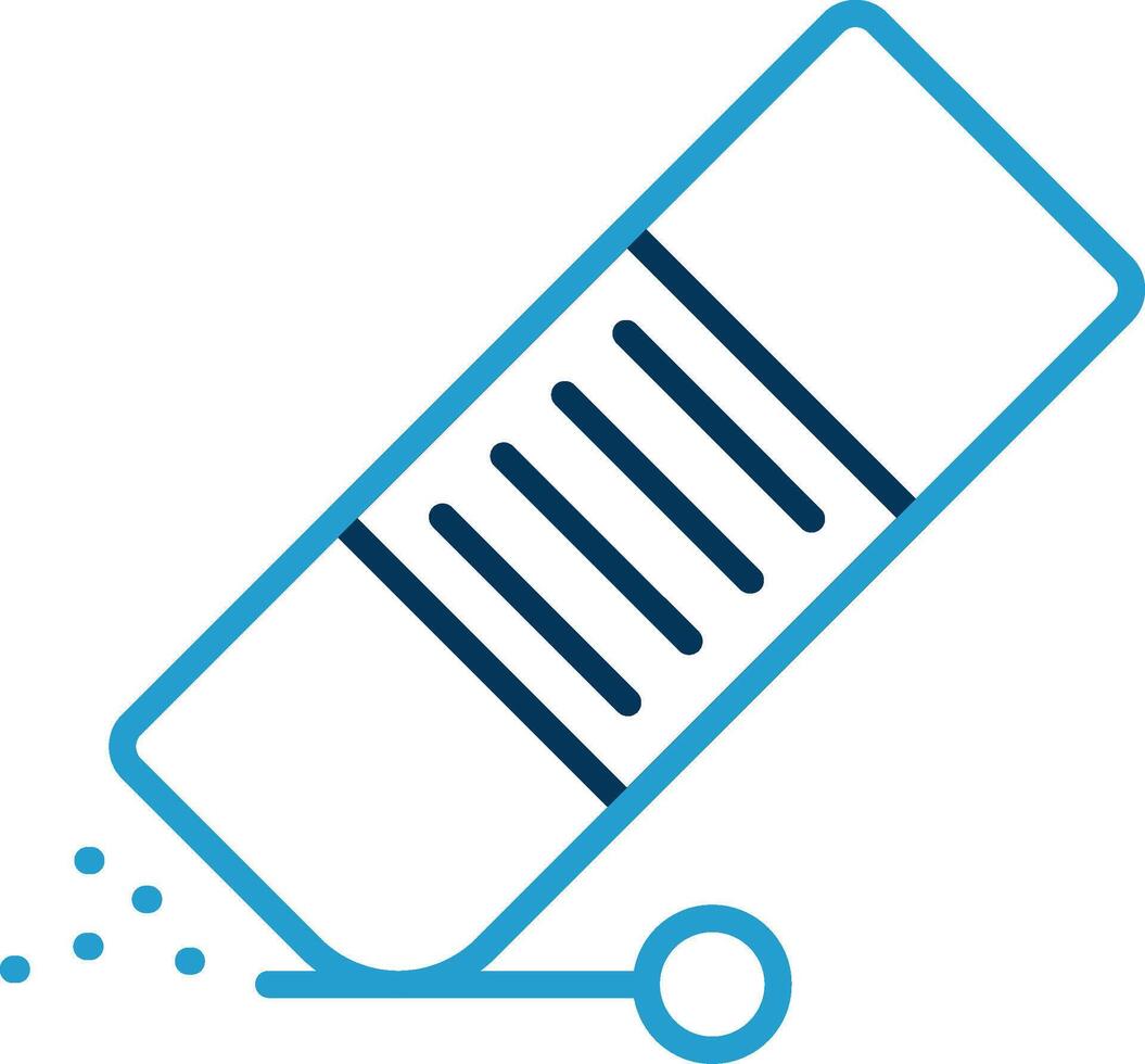 Eraser Line Blue Two Color Icon vector
