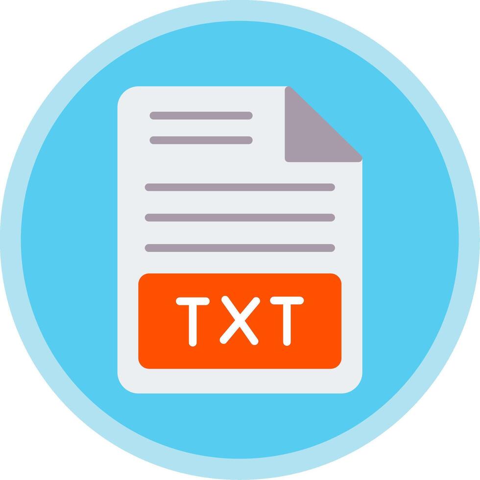 Text File Flat Multi Circle Icon vector