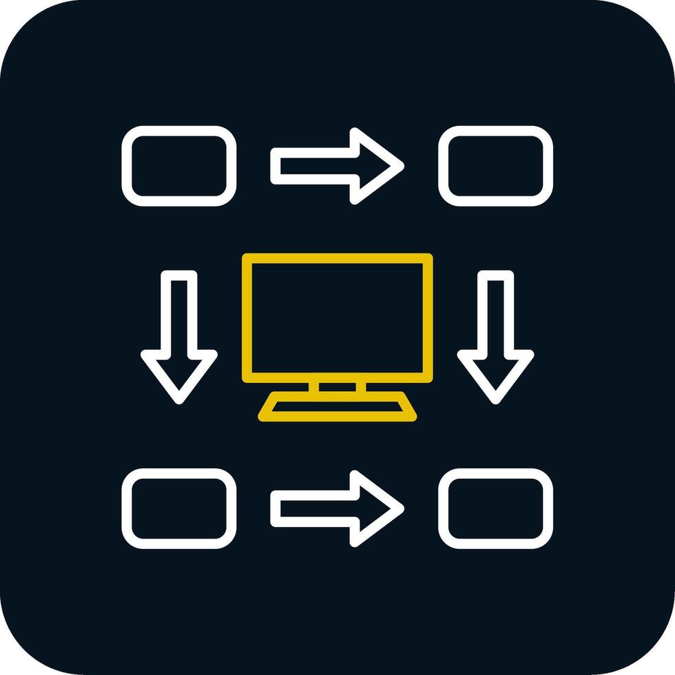 Workflow Line Yellow White Icon vector
