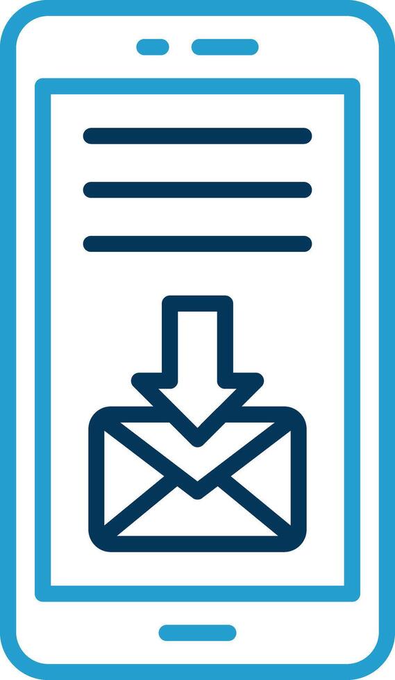Mail Line Blue Two Color Icon vector