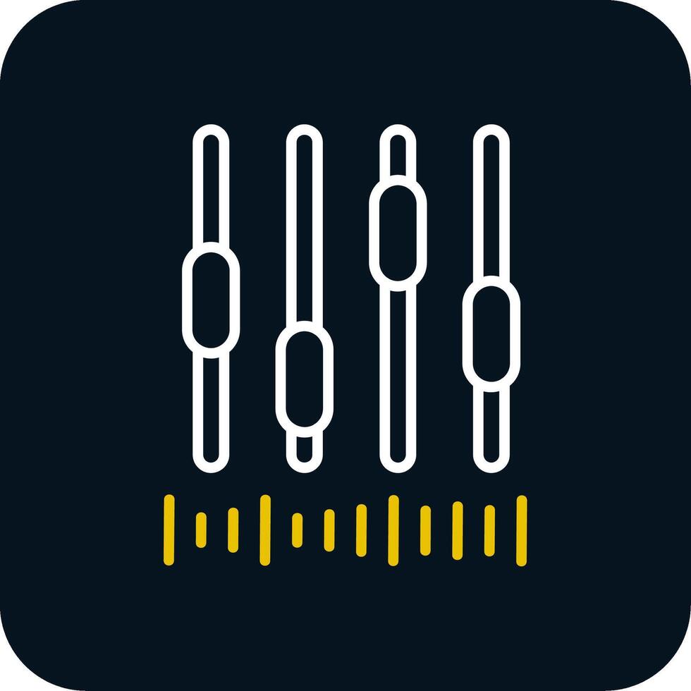 Music Bars Line Yellow White Icon vector