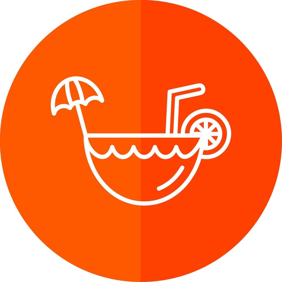 Coconut Drink Line Yellow White Icon vector