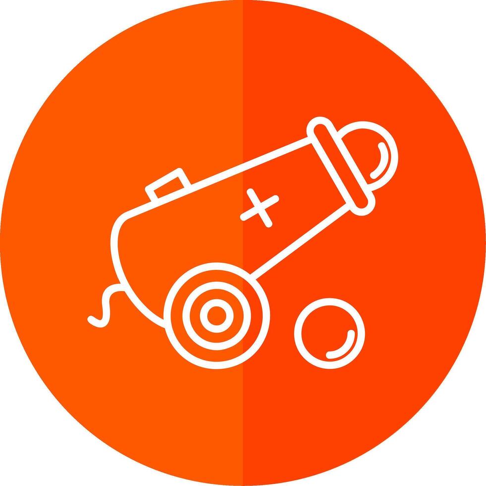 Cannon Line Yellow White Icon vector