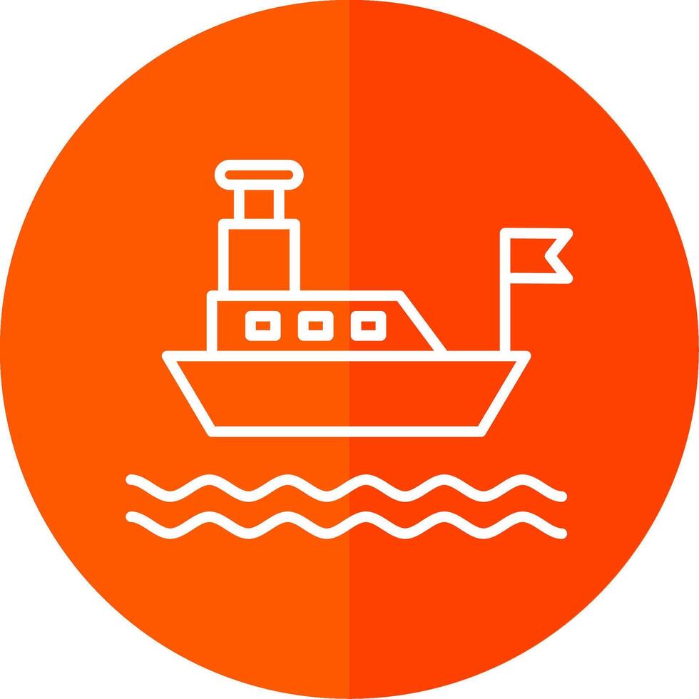 Ferry Line Yellow White Icon vector