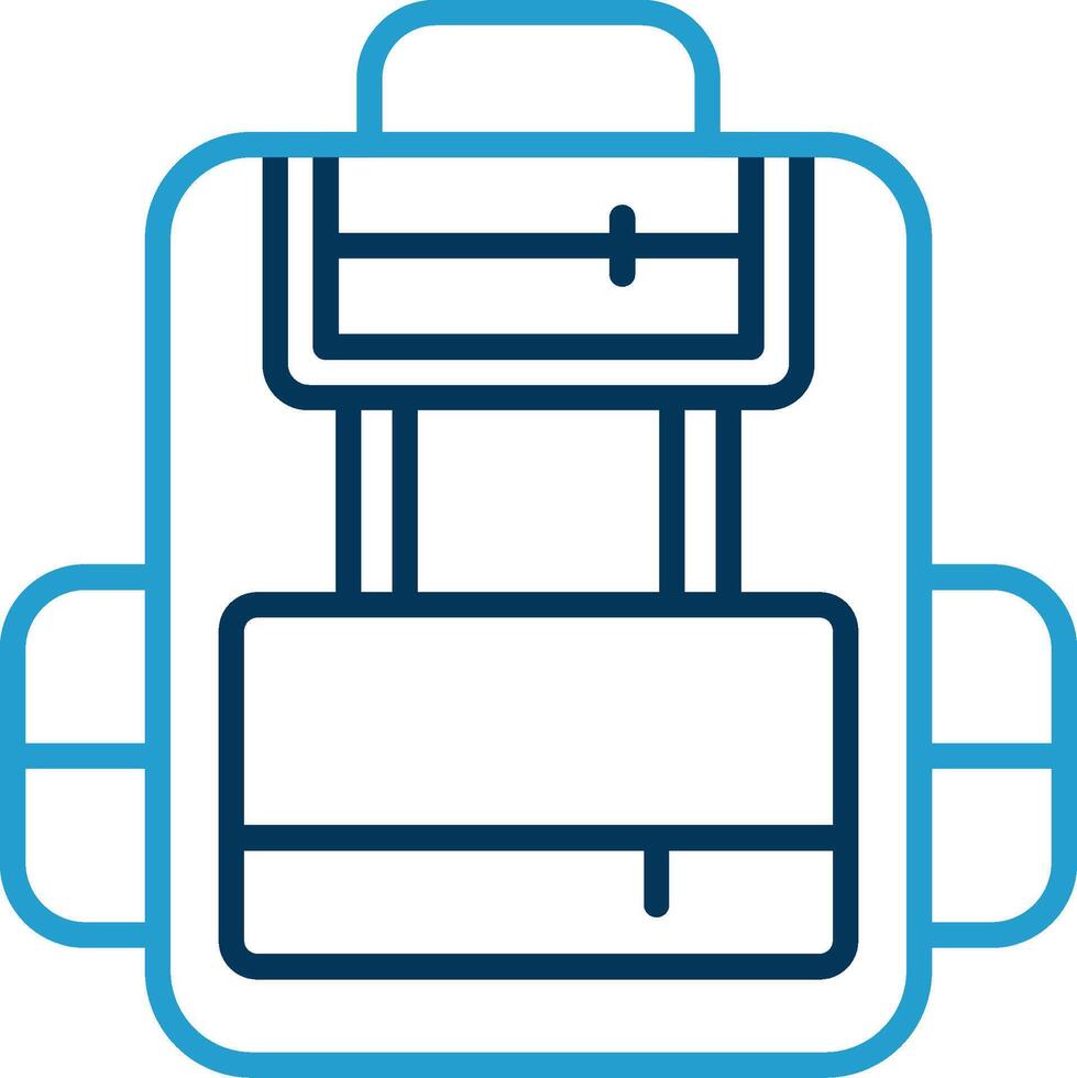 Rucksack Line Blue Two Color Icon vector