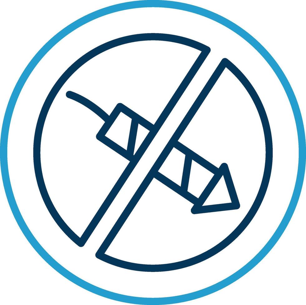 No Firework Line Blue Two Color Icon vector