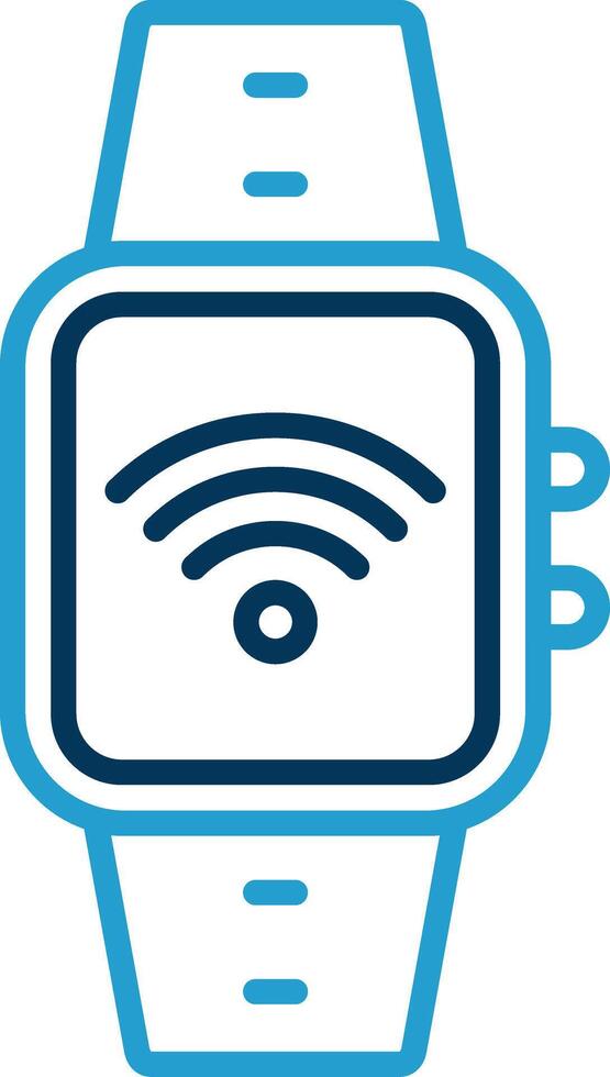 Wi-fi Line Blue Two Color Icon vector