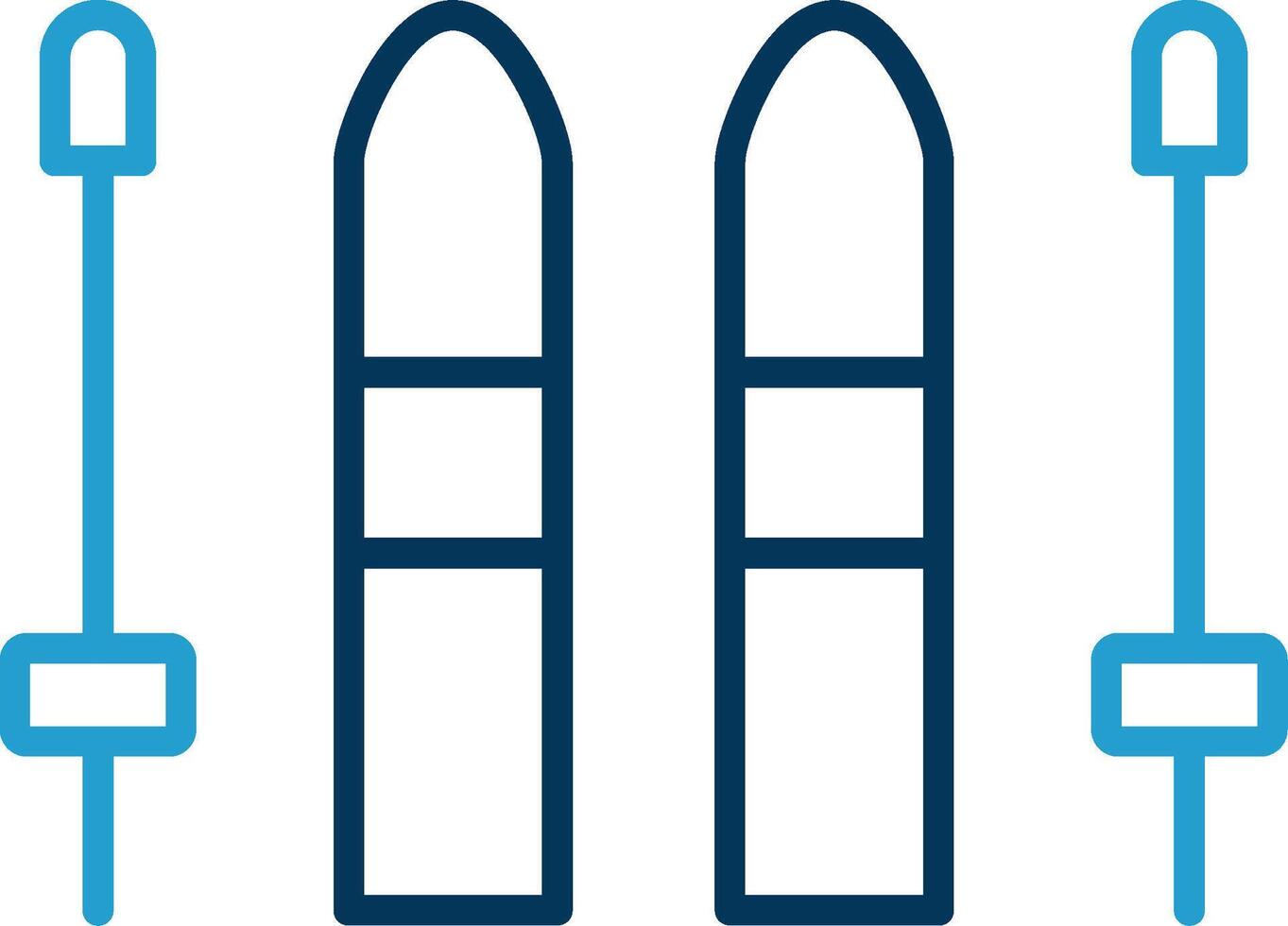 Skiing Line Blue Two Color Icon vector