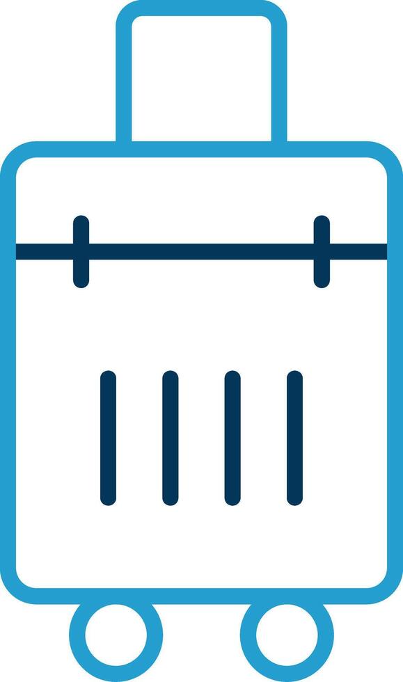 Bag Line Blue Two Color Icon vector