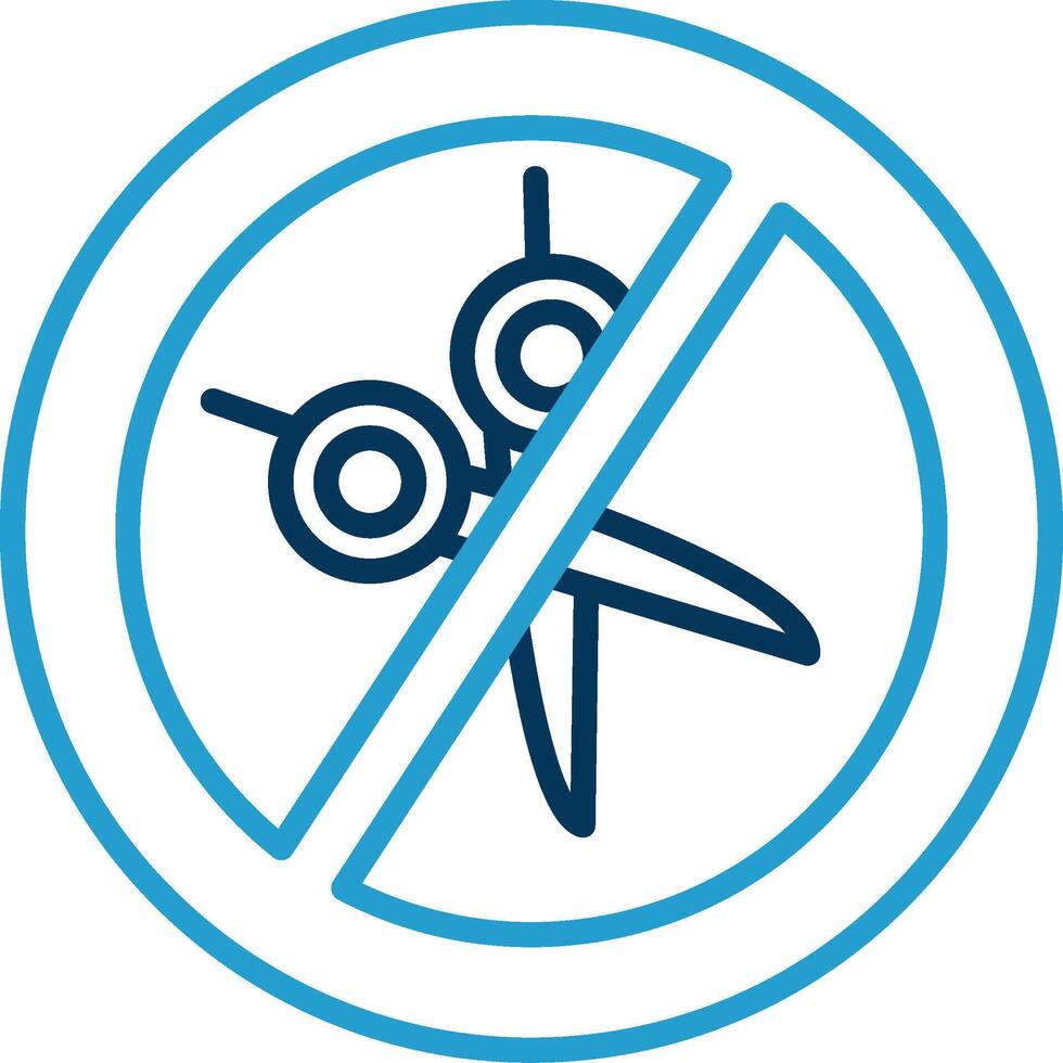 No Scissors Line Blue Two Color Icon vector
