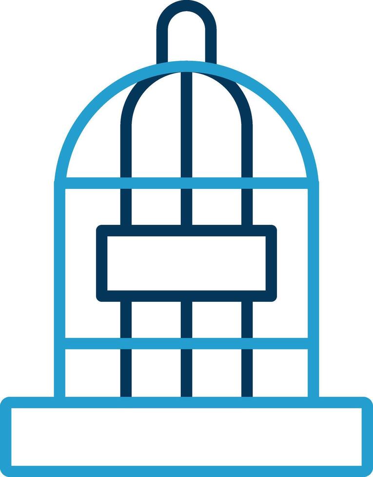 Cage Line Blue Two Color Icon vector
