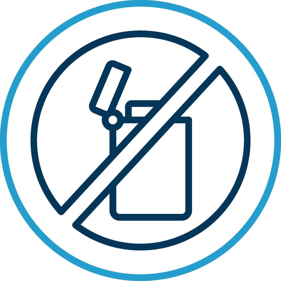 No Lighter Line Blue Two Color Icon vector