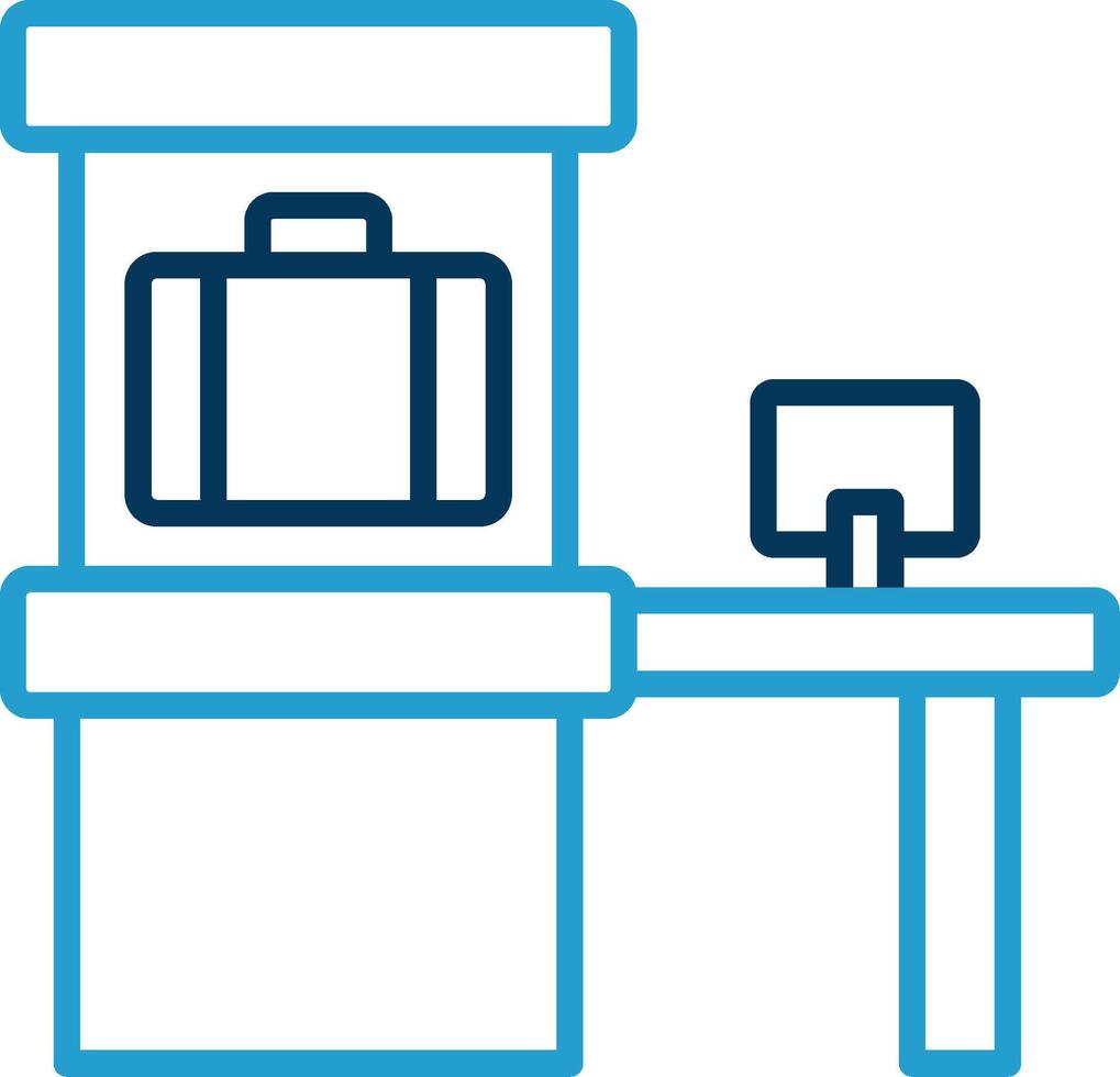 Scanner Line Blue Two Color Icon vector