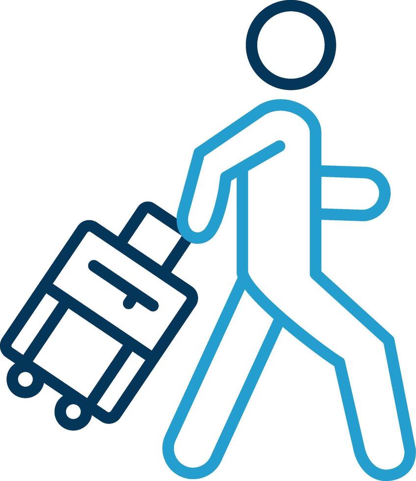 Man Line Blue Two Color Icon vector