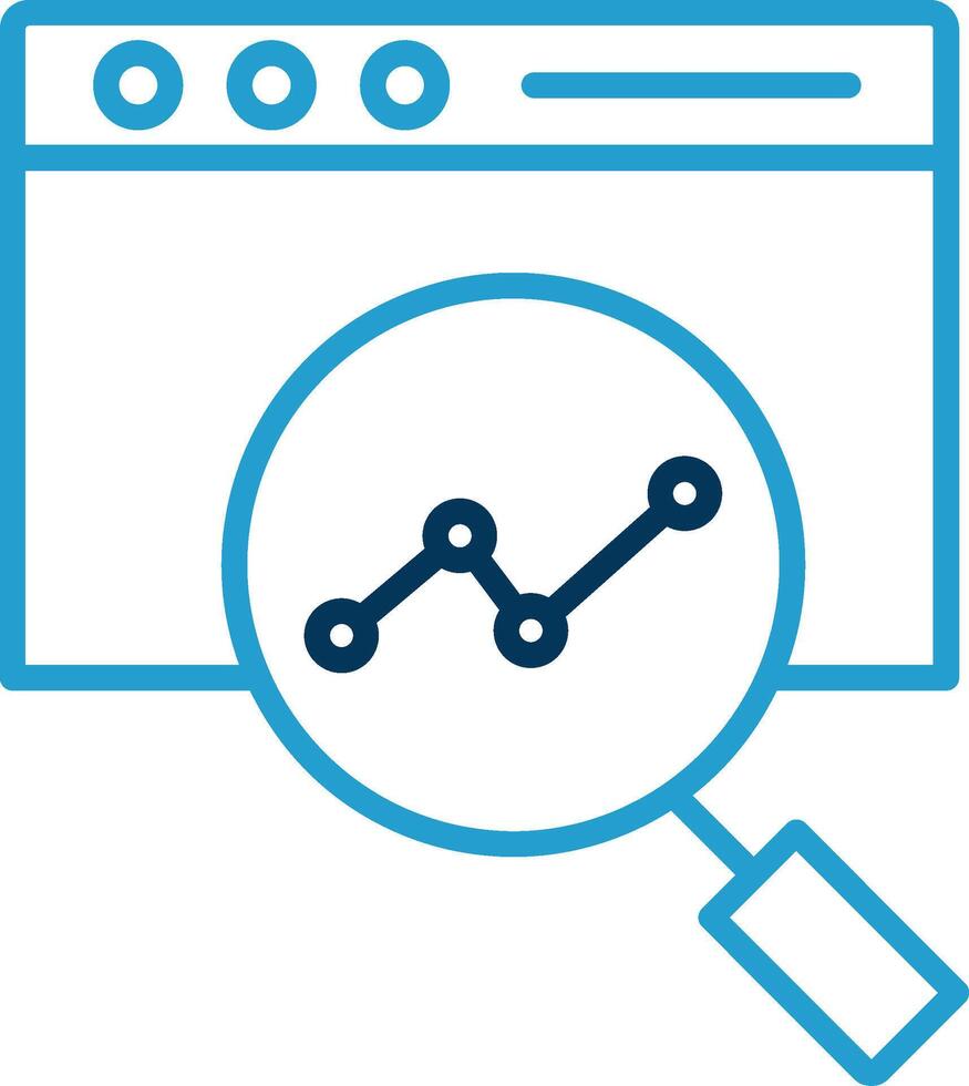 Web Monitoring Line Blue Two Color Icon vector