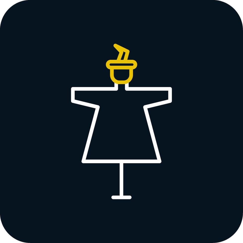 Scarecrow Line Yellow White Icon vector