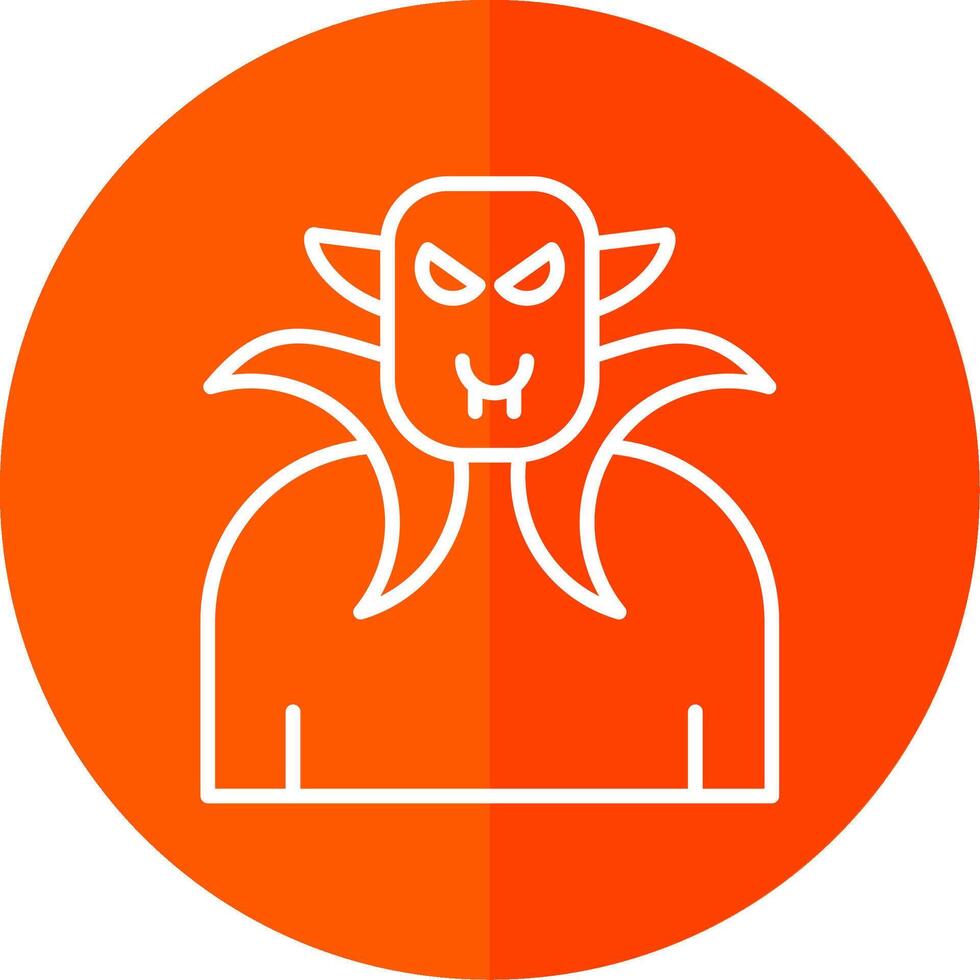 Dracula Line Yellow White Icon vector