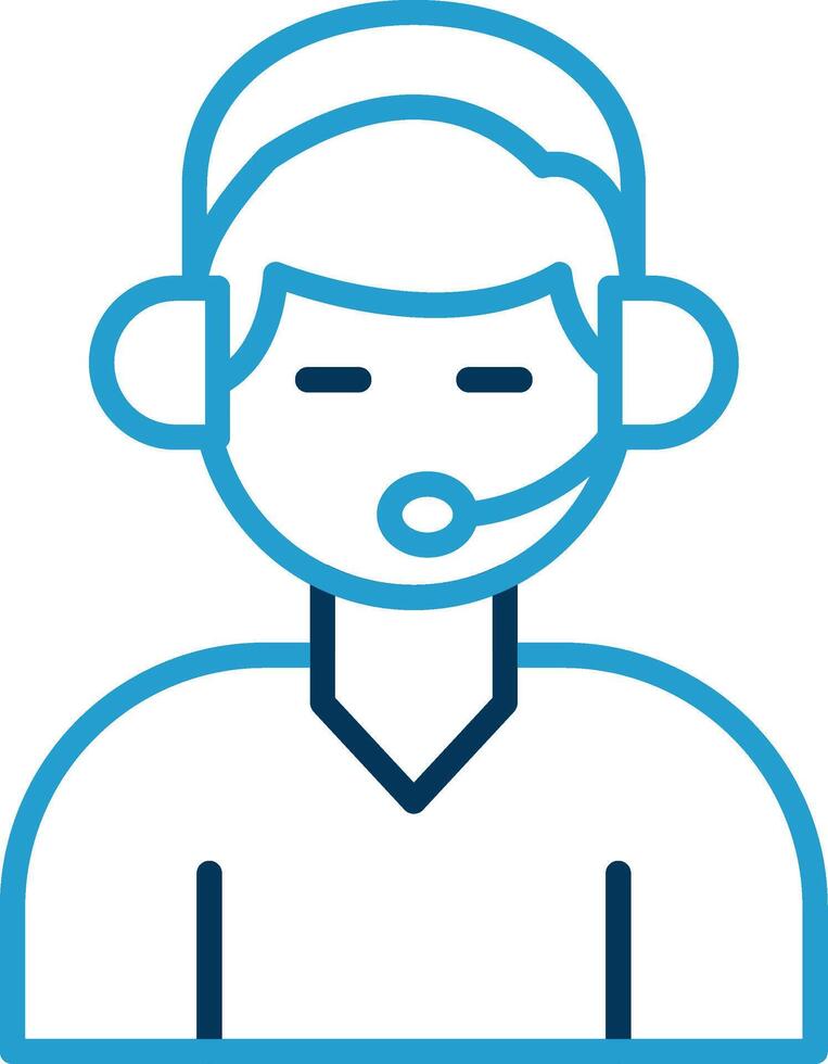 Customer Support Line Blue Two Color Icon vector